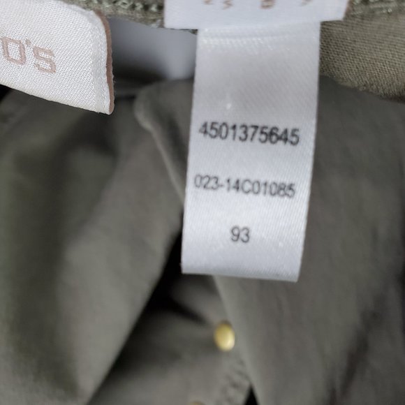 Chico's Cotton Jacket Blazer Olive Size 1 (8/10 M) - Picture 15 of 15